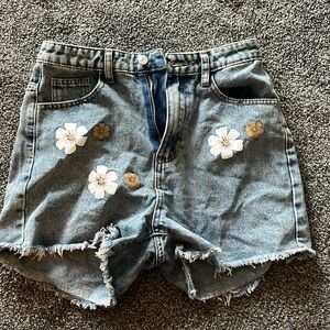 flower vintage jean shorts